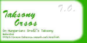 taksony orsos business card